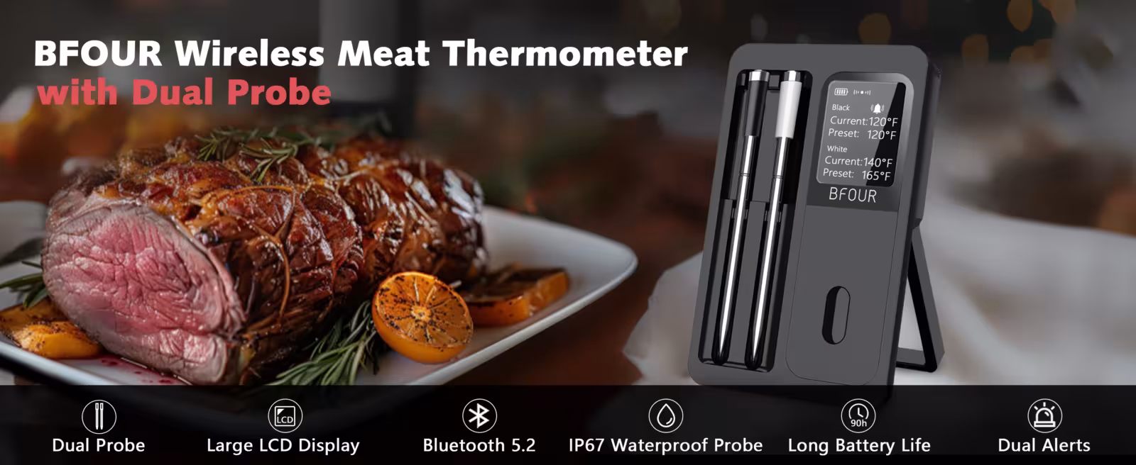 thermomètre de cuisson sans fil avec Bluetooth