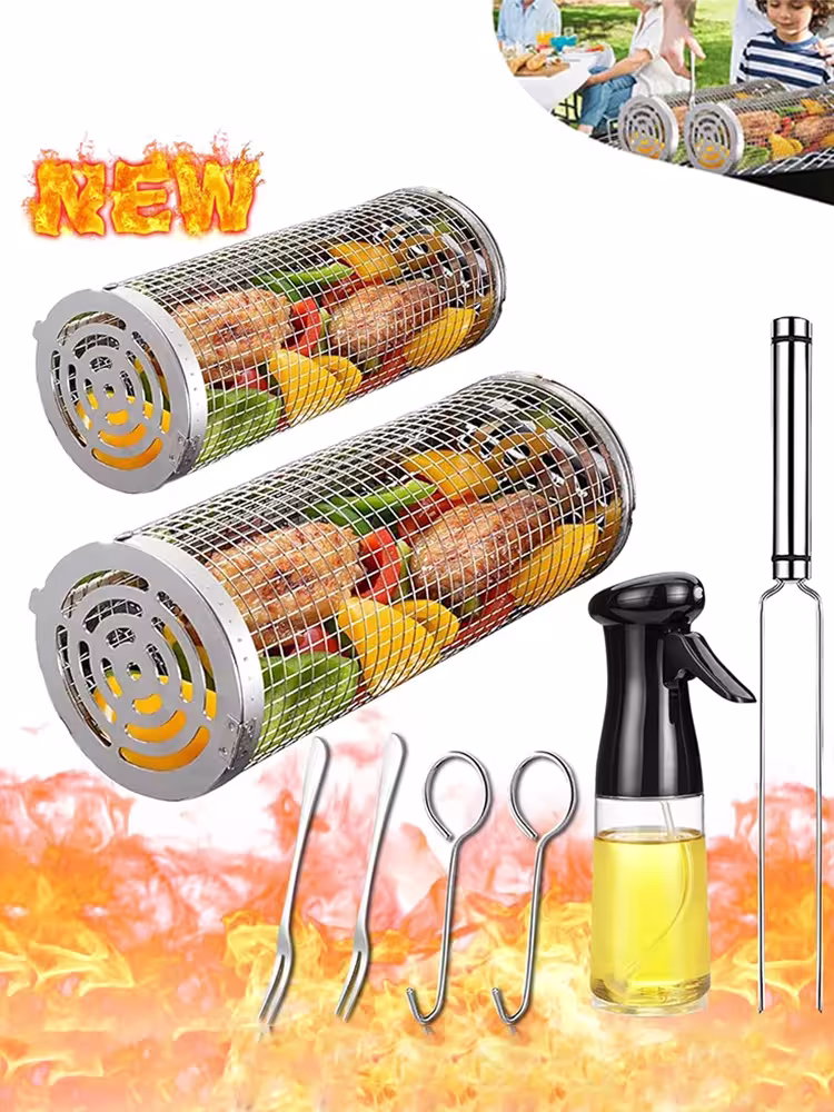 cesto per barbecue in acciaio inossidabile