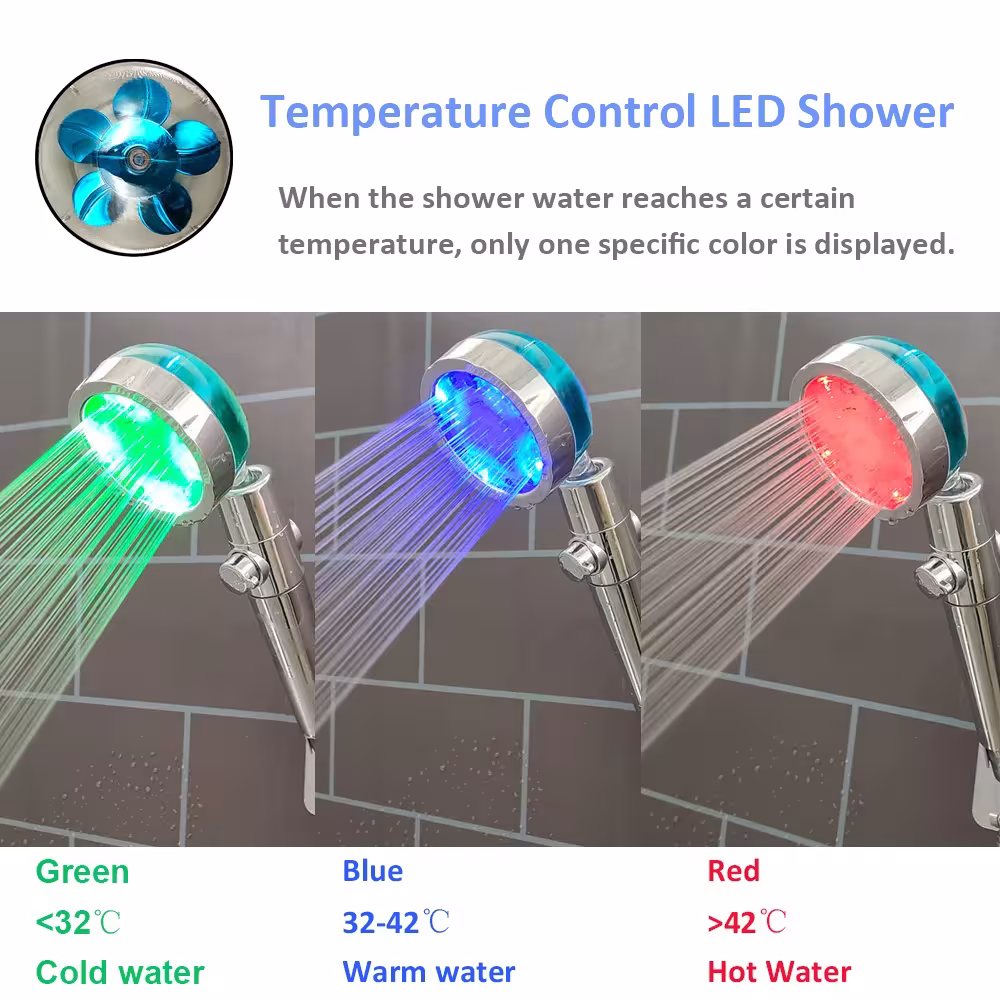 LED dušo galvutė su temperatūros ekranu