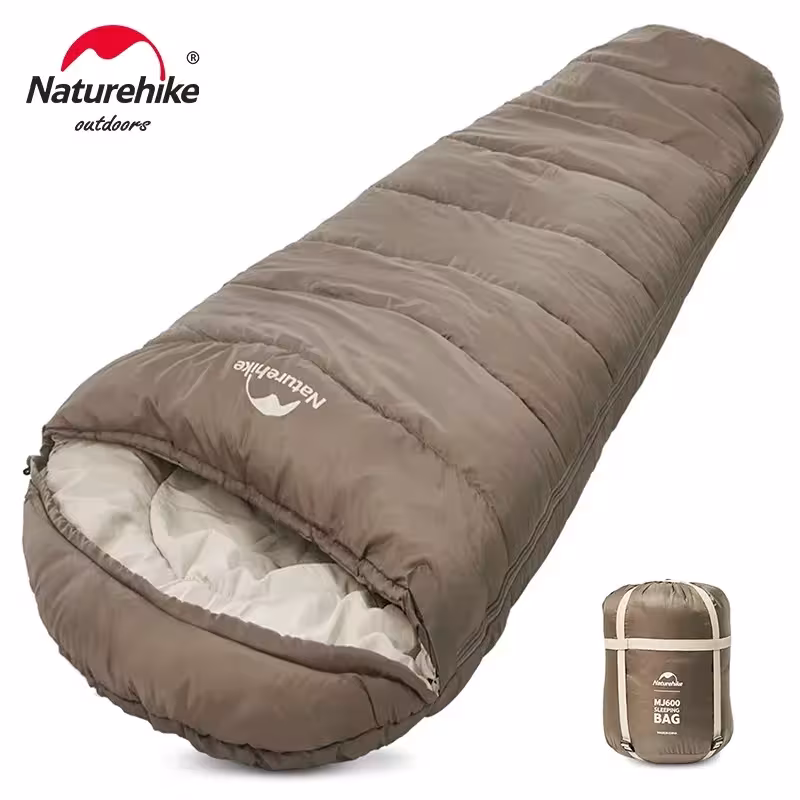Naturehike sleeping bag MJ300 -1°C / MJ600 -12°C, lightweight, for hiking and travel.