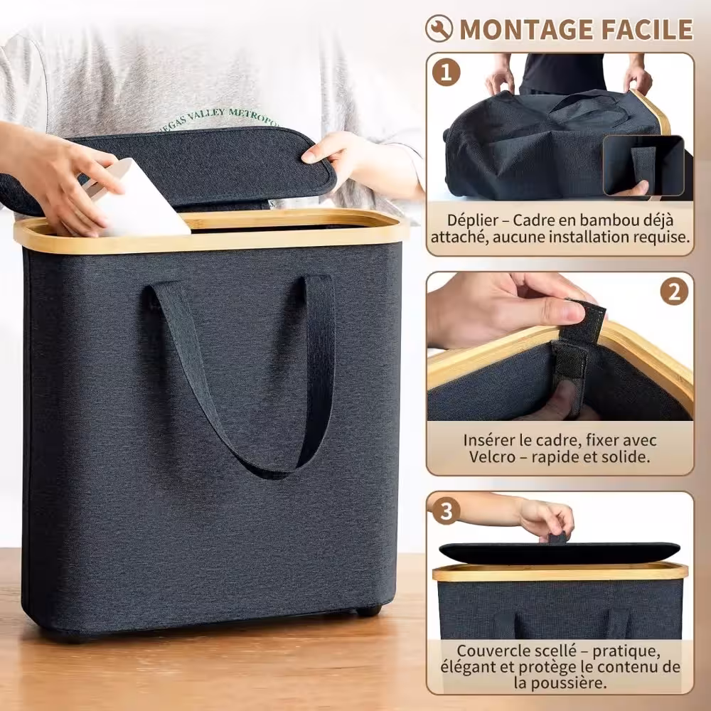 Storage basket with lid