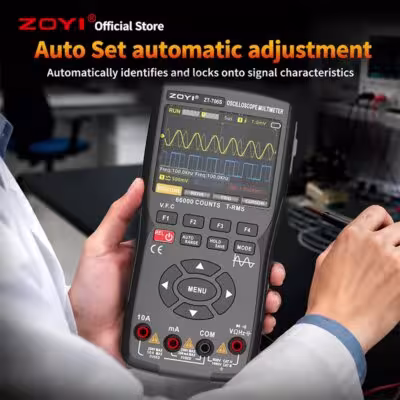Oscilloscope, multimètre et générateur de signaux 3-en-1 pour automobile ZOYI ZT-706S avec True RMS
