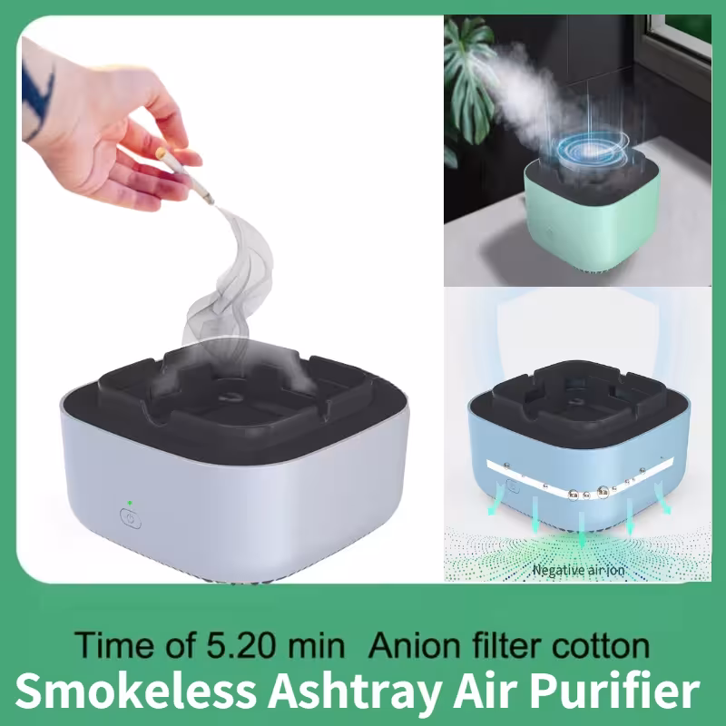 Cendrier électrique avec fonction de purification de l'air et ioniseur, élimination de la fumée pour la maison et le bureau