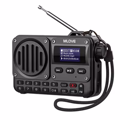 MLOVE BV800 Super-Portable Bluetooth Speaker with FM Radio,LCD Screen Display, Antenna, AUX Input, USB Disk, TF Card, MP3 Player 1