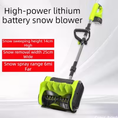 Spazzaneve a batteria, pieghevole, con batteria al litio e manico
