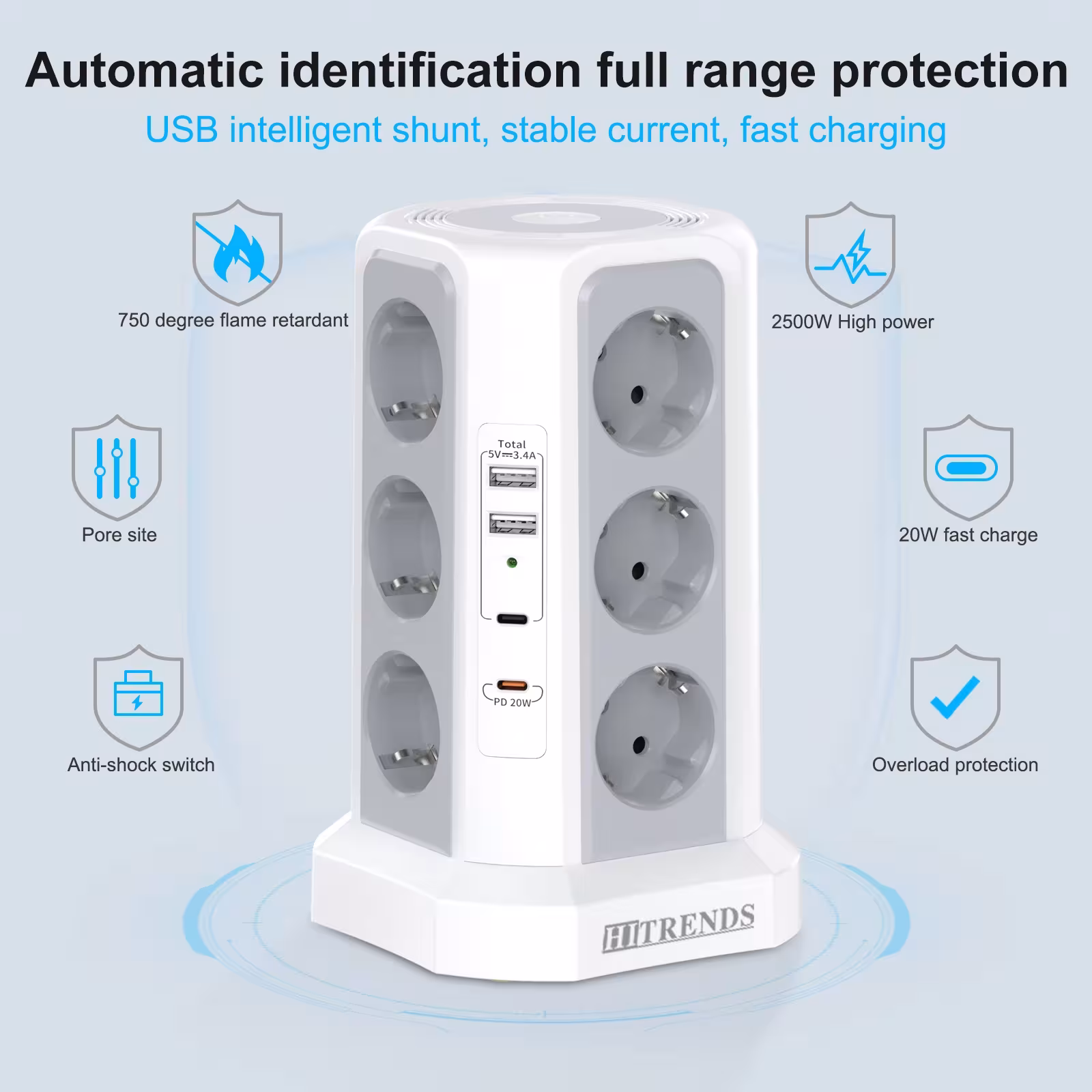 Extension cord with overvoltage protection