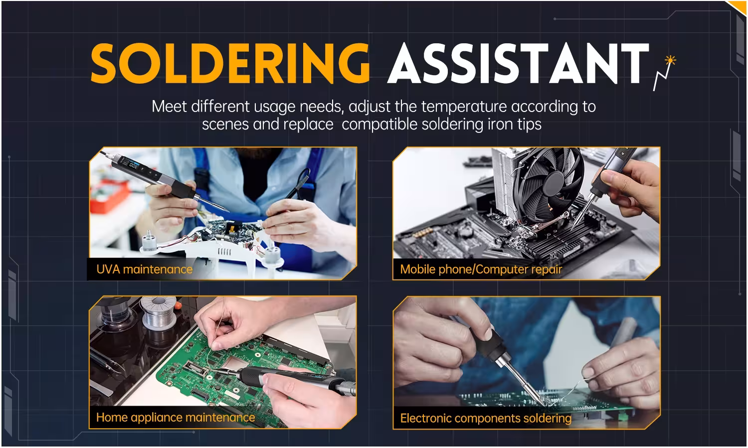 Adjustable temperature soldering iron