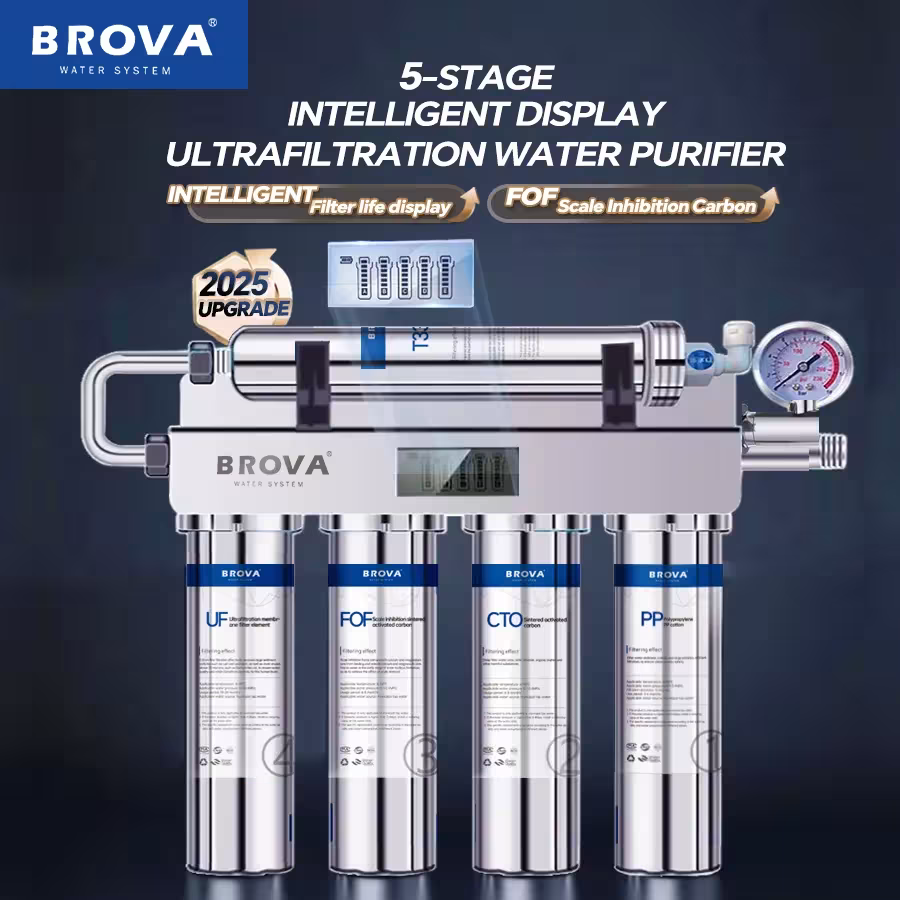 Filtro per l'acqua da cucina BROVA con sistema di ultrafiltrazione a 5 stadi per acqua potabile