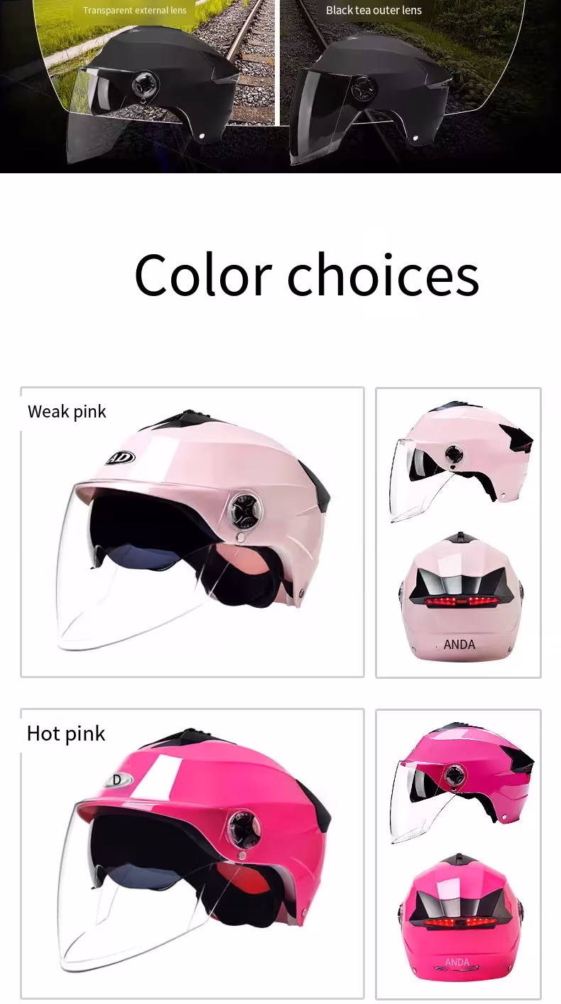 casco de moto con luces LED