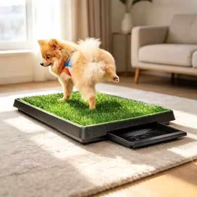 Pet Dog Toilet Artificial Grass Dog Potty Splashproof Washable Reusable Pee Pads Dog Training Toilet Puppy Pad Tray Pet Supplies 63X51 cm 1
