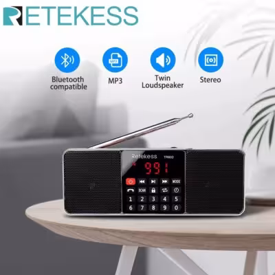 Retekess TR602 Portable Radio AM FM Digital Bluetooth Speaker Stereo MP3 Player TF SD Card USB Handsfree Call for Kids and Old 1