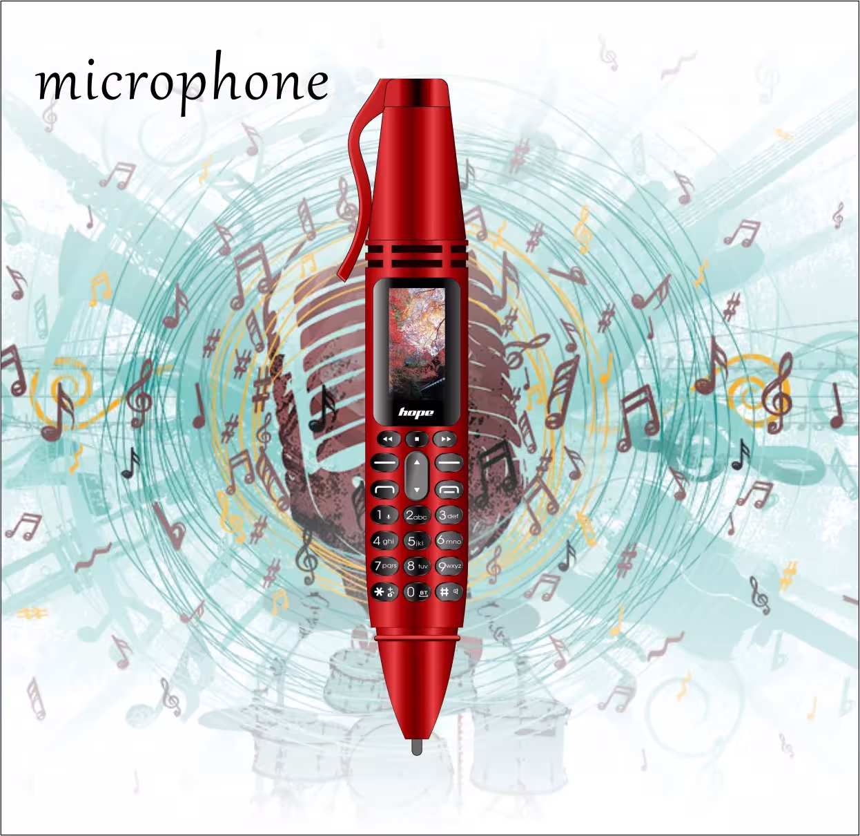 Mini phone in the shape of a pen