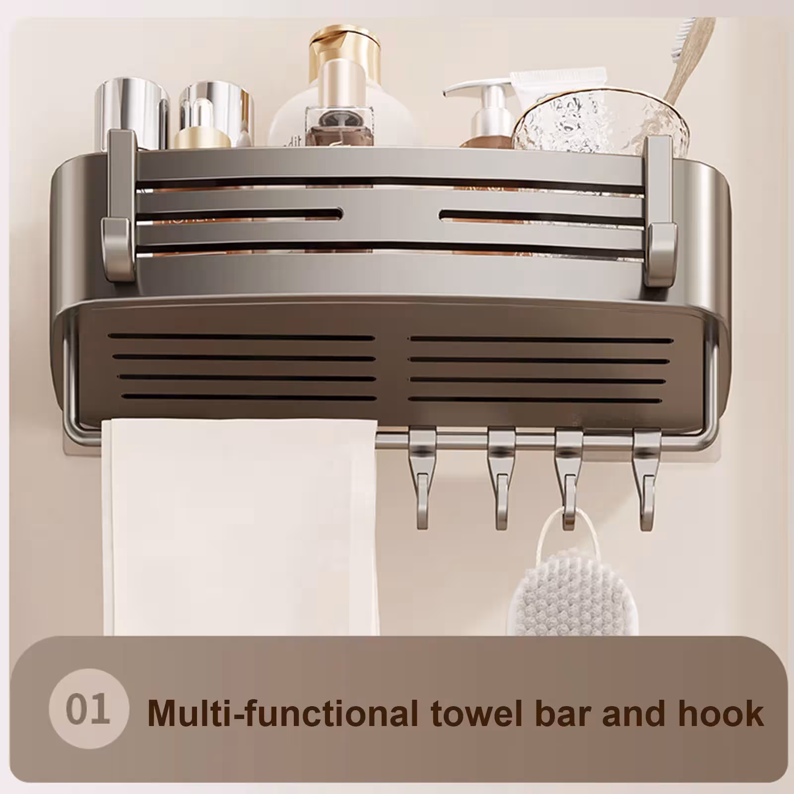 supporto da parete per bagno, senza foratura