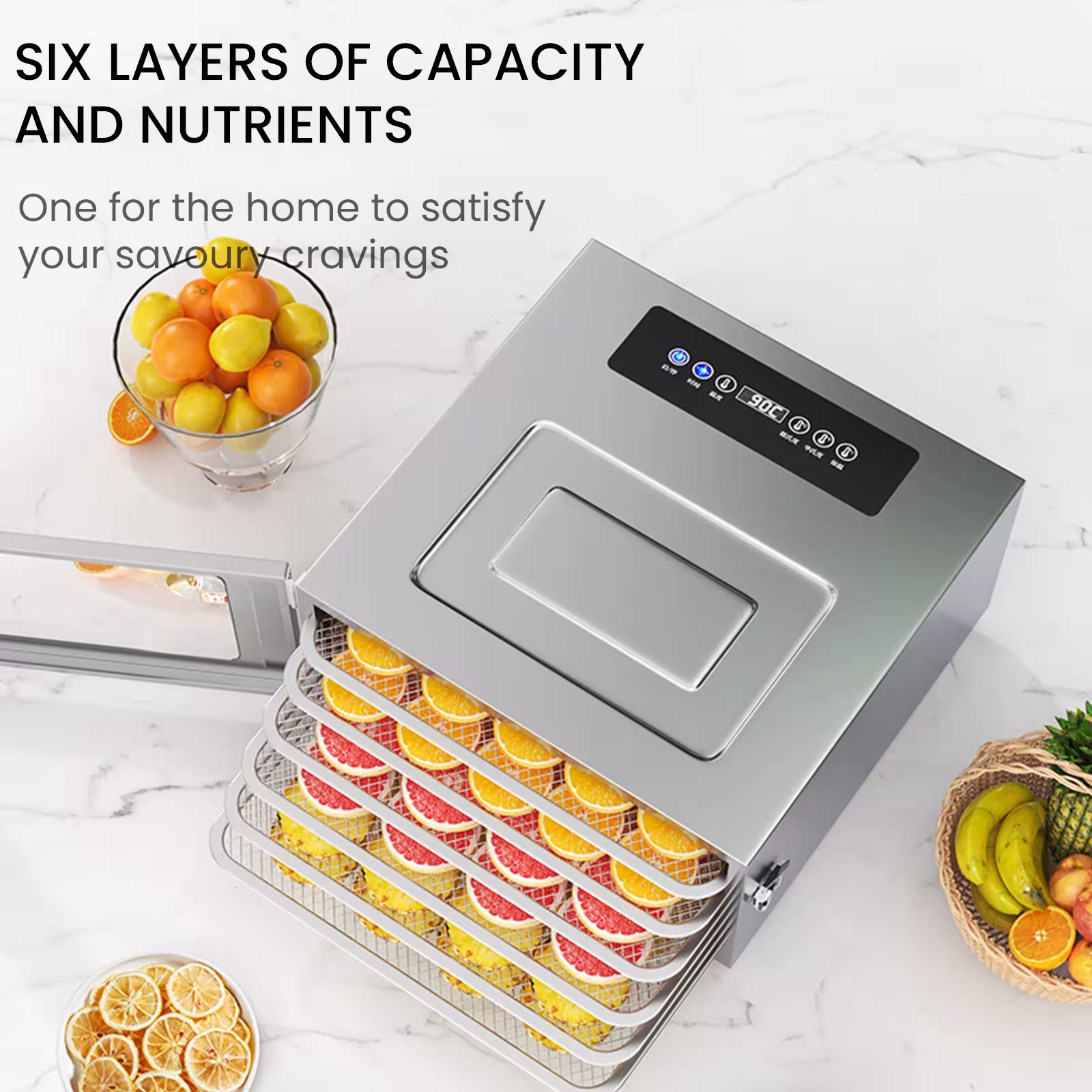 essiccatore alimentare con illuminazione LED