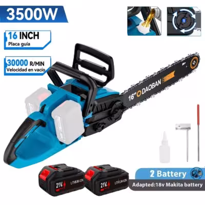 Tijera de cadena inalámbrica de 3500W de 40 cm, a batería, compatible con baterías Makita