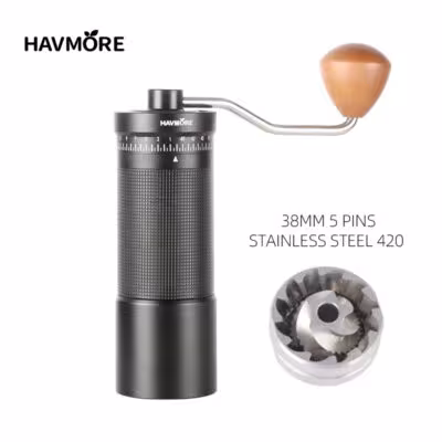 Havmore Mini Portable Stainless Steel Conical Burr Easy Manual Operation Home Use Manual Coffee Grinder 1