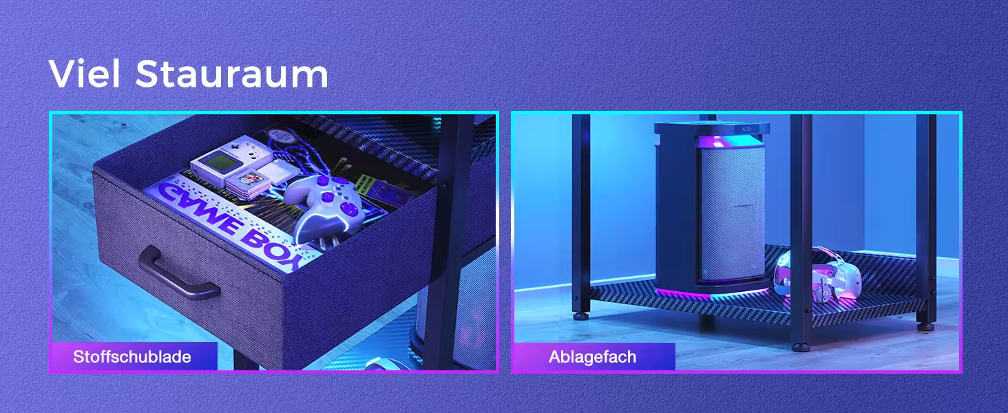 escritorio para juegos con iluminación LED