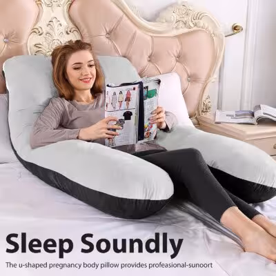 Ergonomic U Shape Pillow for Neck and Back Support, Maternity Pregnancy Body Pillow, Office Travel Sleeping Cushion for Adults 1