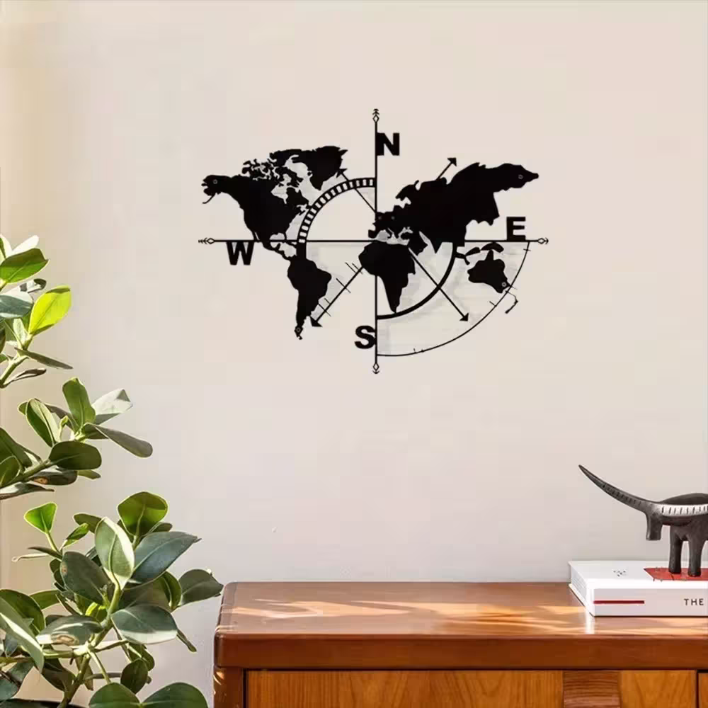decoración de pared con mapa del mundo