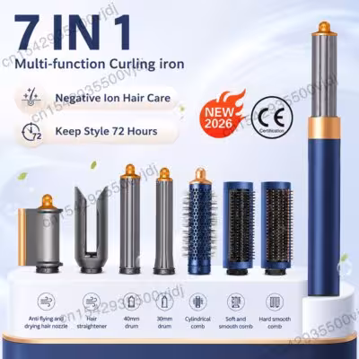 7-in-1 Multifunctional Hair Dryer 110,000 RPM High-Speed Hair Care Negative Ion Hair Dryer Quick Drying, Automatic Curling Set 1