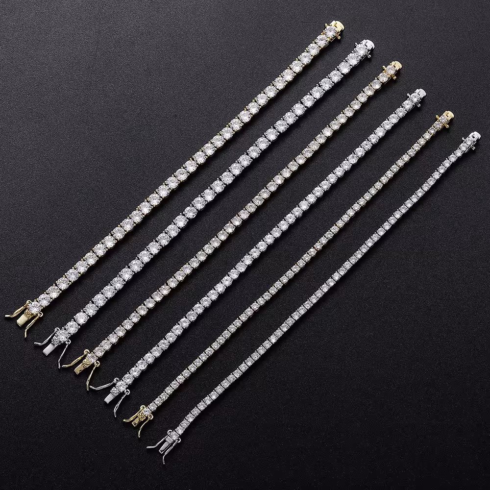 Braccialetto tennis in moissanite.