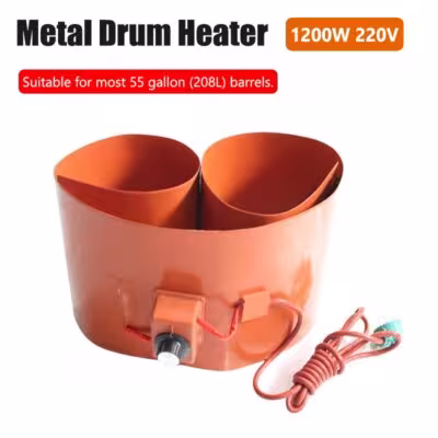 1200W 220V Flexible Silicon Band Drum Heater Blanket Oil Biodiesel Barrel Electrical Gas Tank for 208L Drum 125*1730mm 1