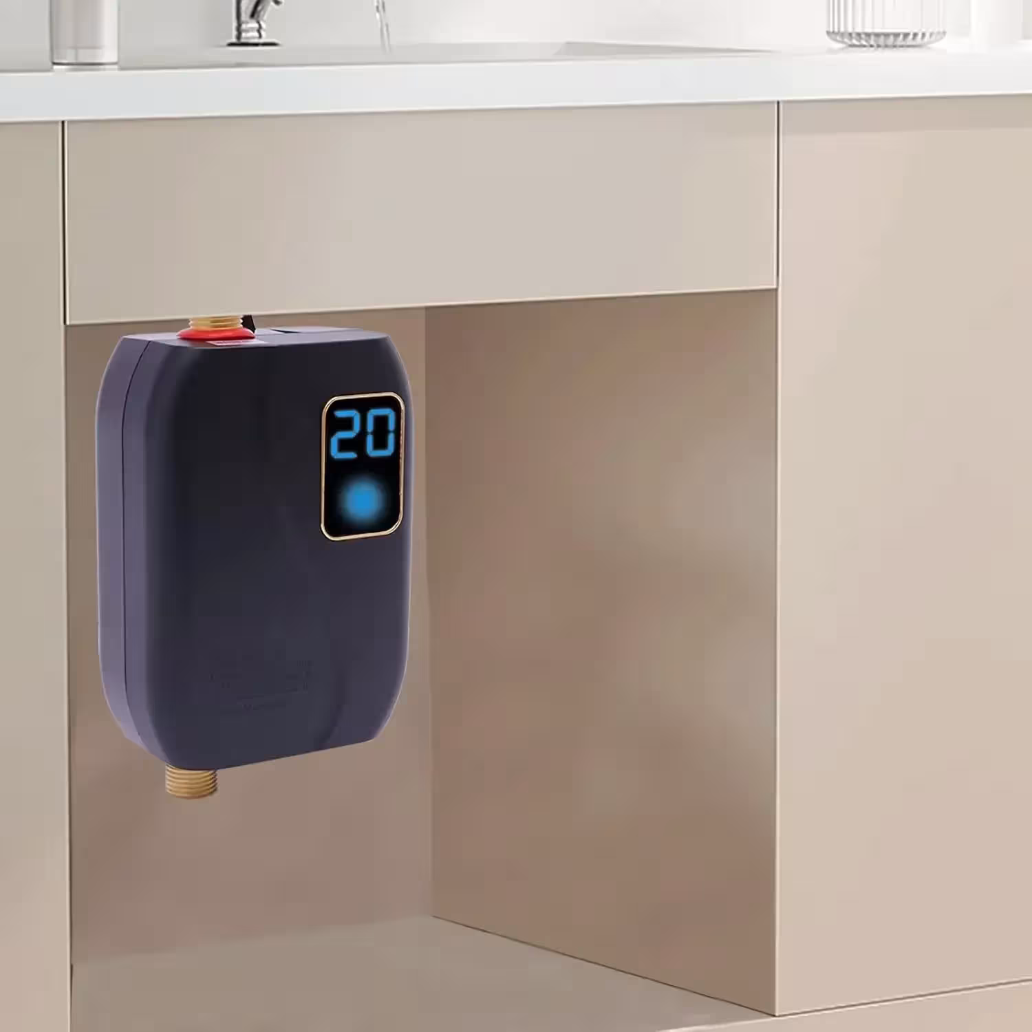 3.5KW mini flow water heater, black electric water heater for kitchen and bathroom