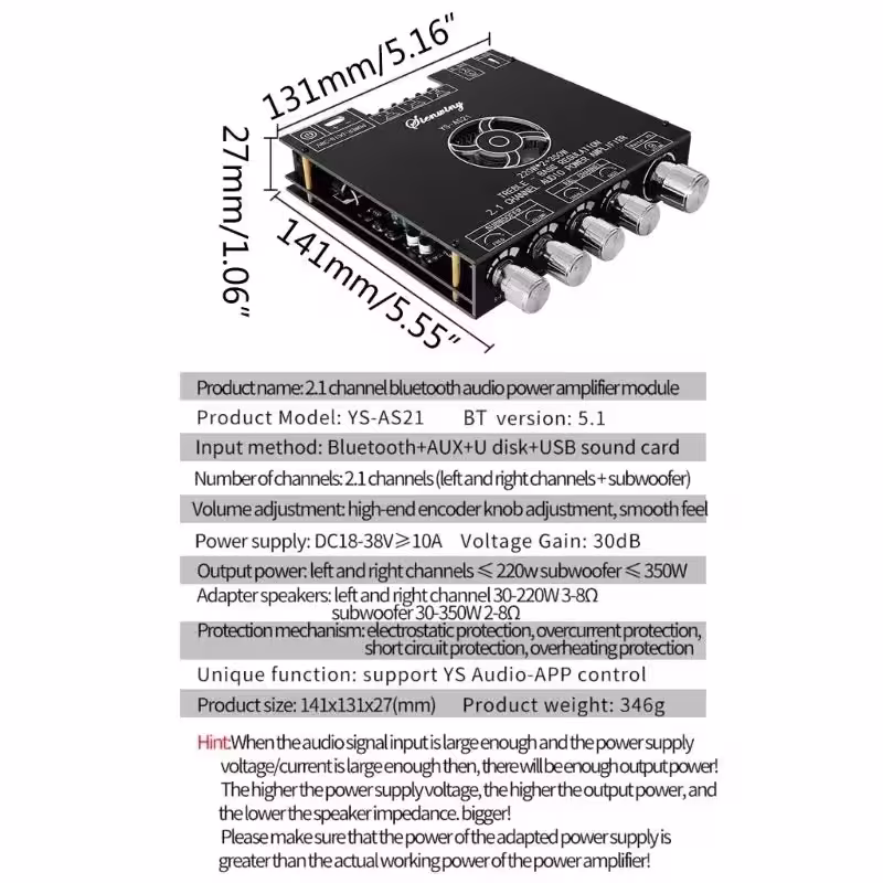 carte amplificateur Bluetooth