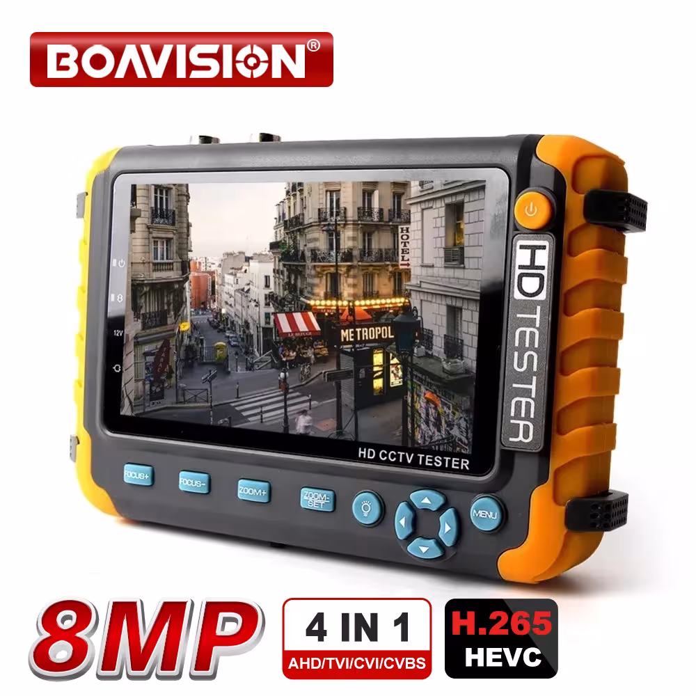 IV8W 8MP 4 in 1 AHD/CVI/TVI CVBS CCTV testerio monitorius su HDMI VGA įėjimu, RS485 PTZ valdymu ir UTP kabelio testavimu