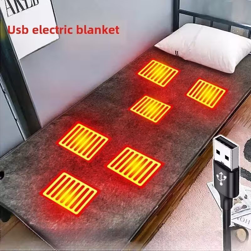 Coperta riscaldante elettrica a 6 zone, 10W, USB Type-C, lavabile, morbida