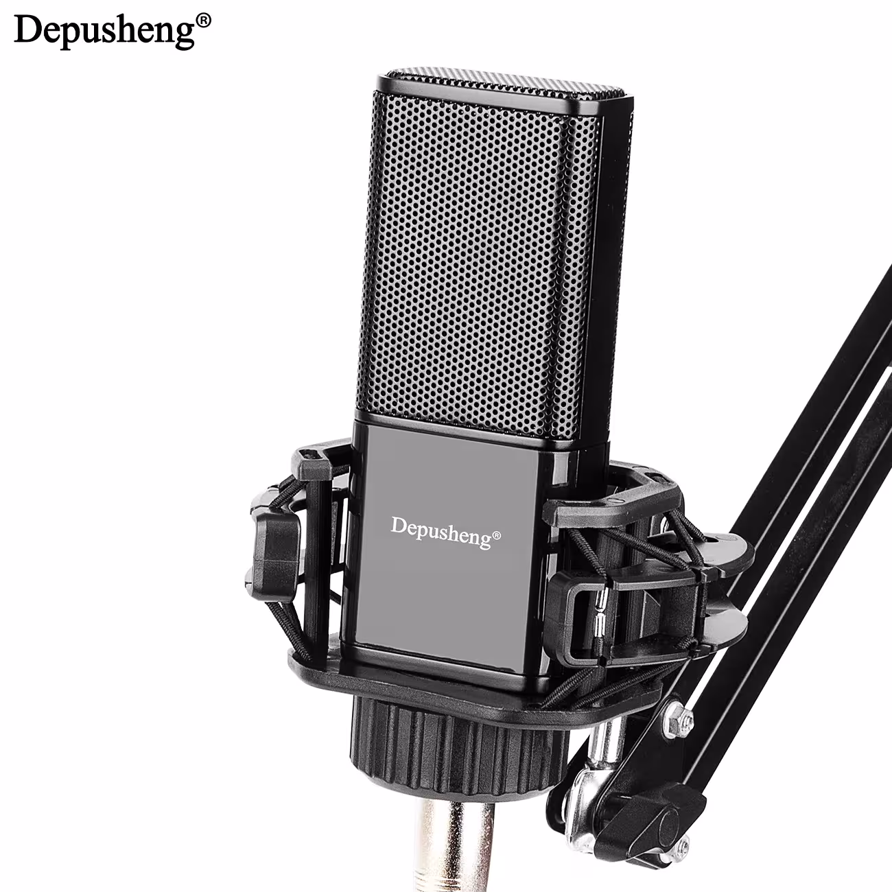 DEPUSHENG V12 kondensatorinis mikrofonas su 48V garso plokšte studijiniam įrašymui