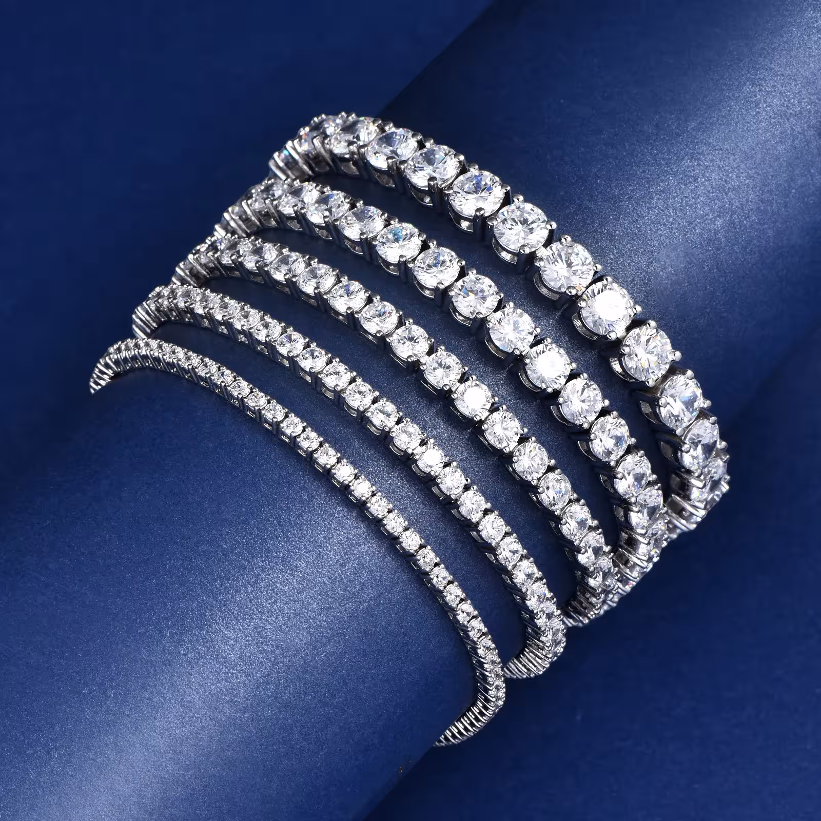 Braccialetto tennis in moissanite.