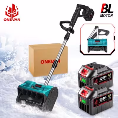 Spazzaneve wireless pieghevole ONEVAN 3000W, compatibile con batterie Makita 18V