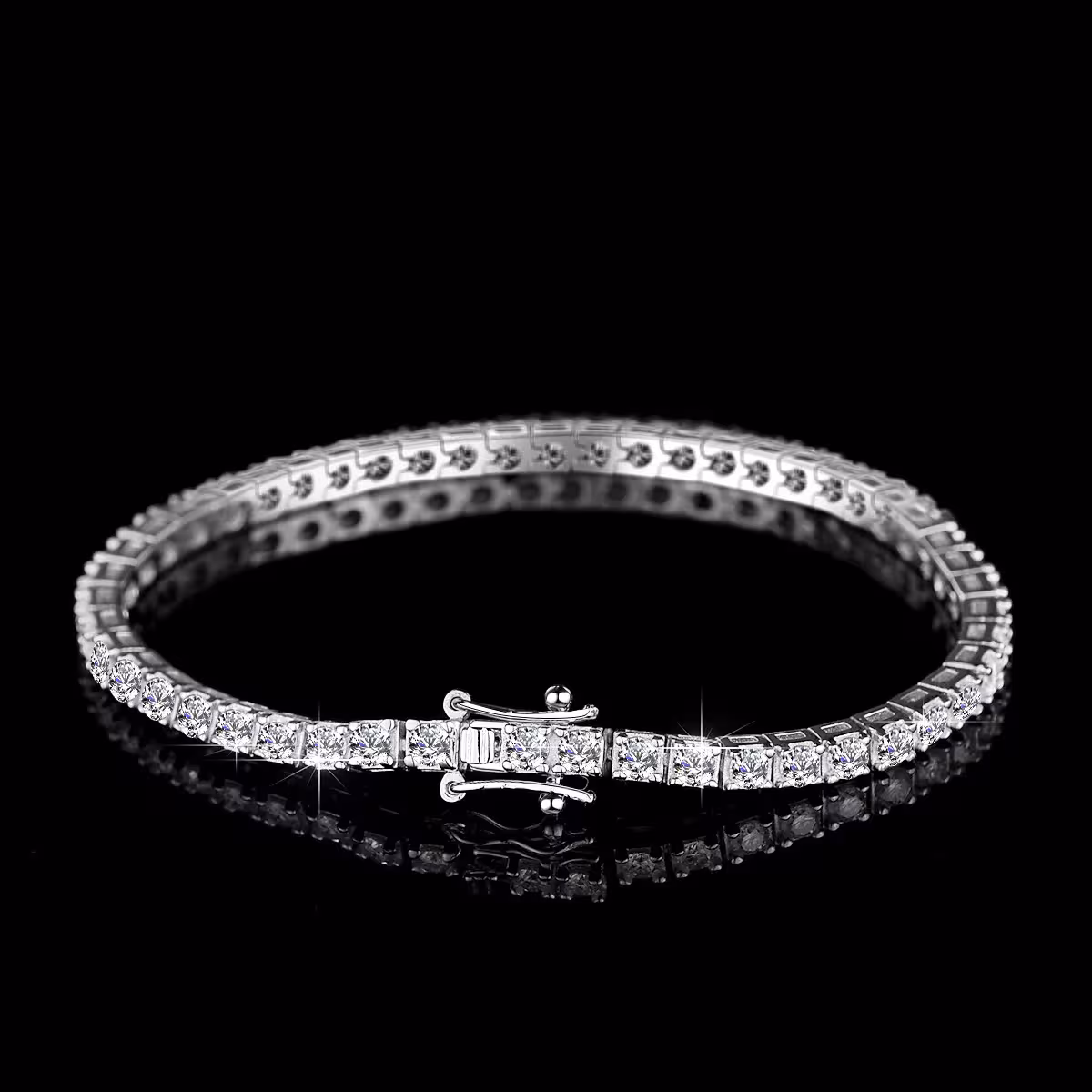 Braccialetto tennis in moissanite.