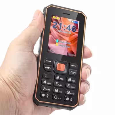 UNIWA S2 Feature Phone IP68 Waterproof Keypad Mobile Phone 2.4 Inch Dual SIM 2500mAh Big Battery 0.3MP  Flashlight 2