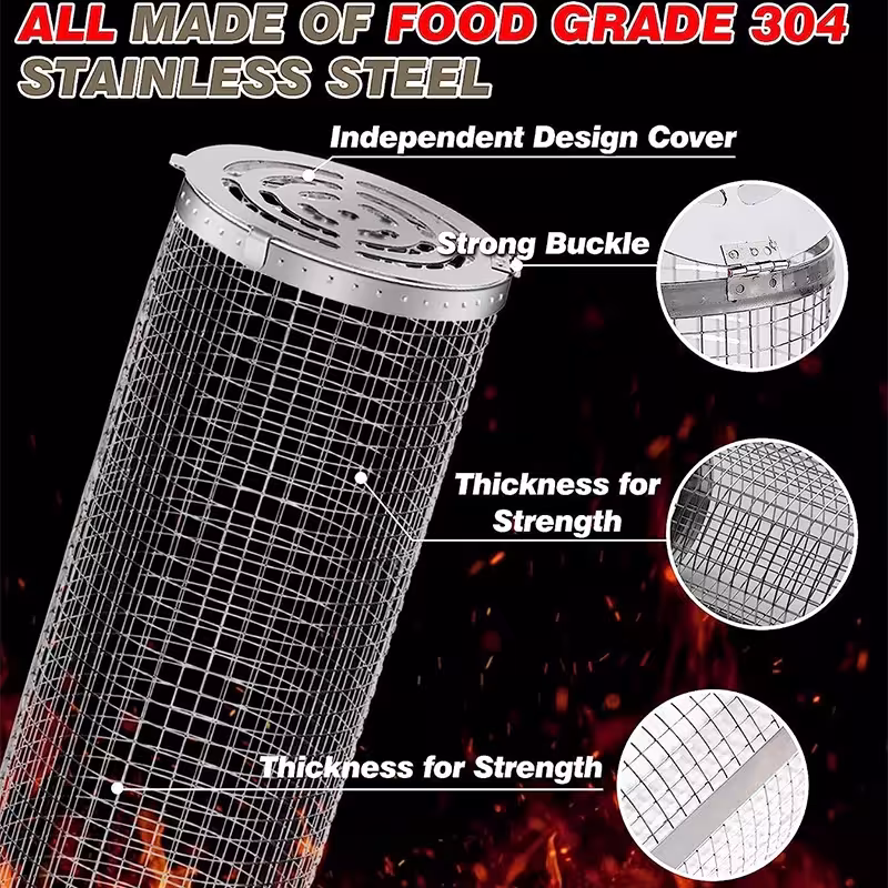 cesto per barbecue in acciaio inossidabile
