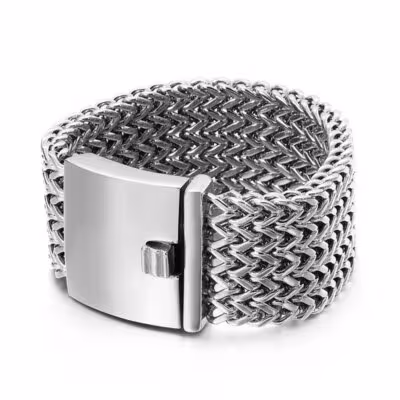 Cadena de acero inoxidable 316L gruesa para hombre, pulsera para motociclistas