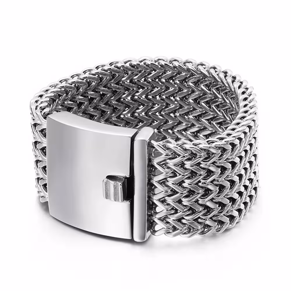 Catena massiccia da uomo in acciaio inossidabile 316L, bracciale per motociclisti