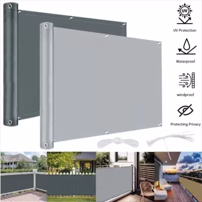 Balcony Privacy Shade Cloth Waterproof Fence Sunshade Netting 95% UV Protection for Garden Shelter Deck Porch Railing Pool Decor 1