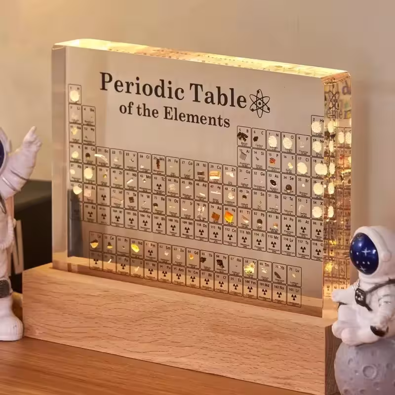 Souvenir de la tabla periódica de elementos de acrílico, decoración de mesa con la tabla de Mendeleev