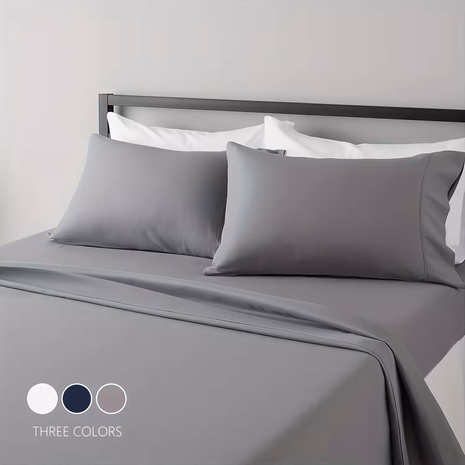 Set of breathable and cooling bed sheets, luxurious, extremely soft, 3/4 piece set