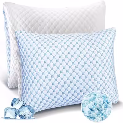 Cooling Shredded Memory Foam Pillow- Adjustable Loft for Back/Side Sleepers, Supportive Breathable with Removable Washable Cover 1