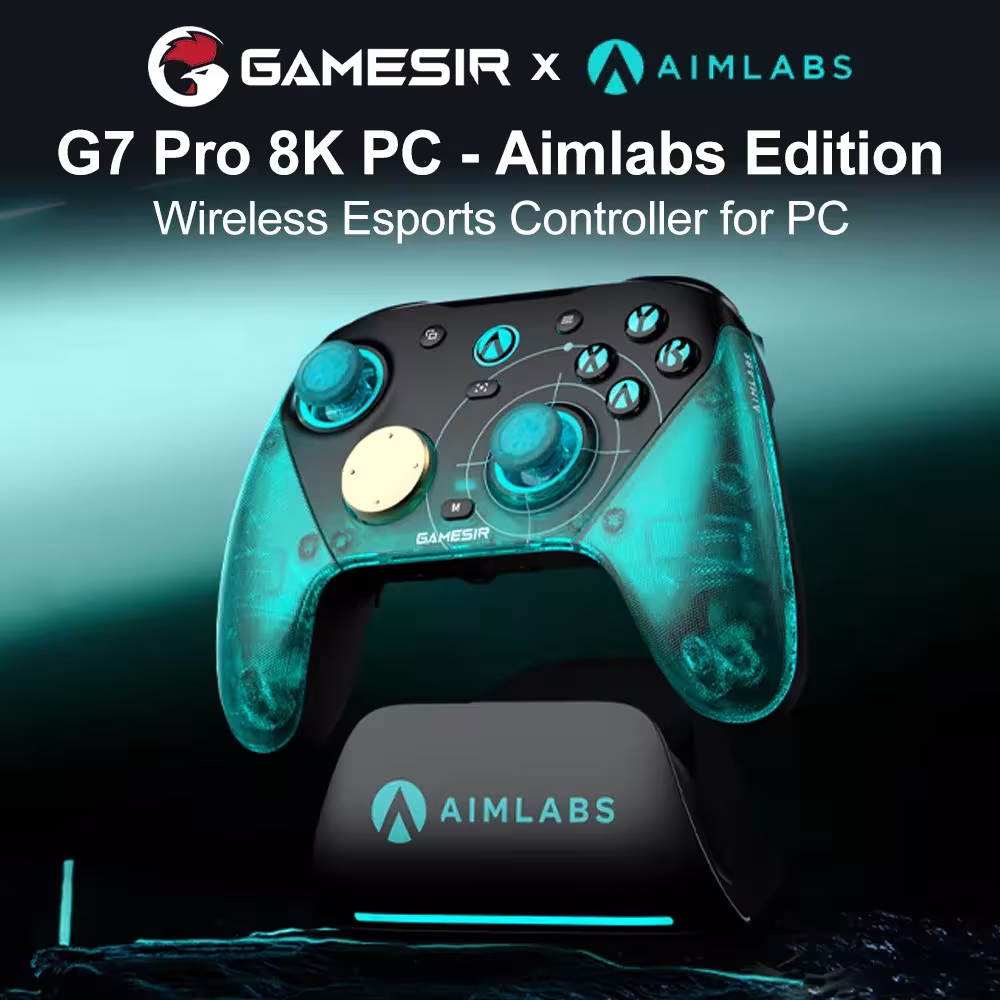 Manette de jeu sans fil GameSir G7 Pro 8K pour PC avec sticks analogiques à effet Hall et contrôle des mouvements
