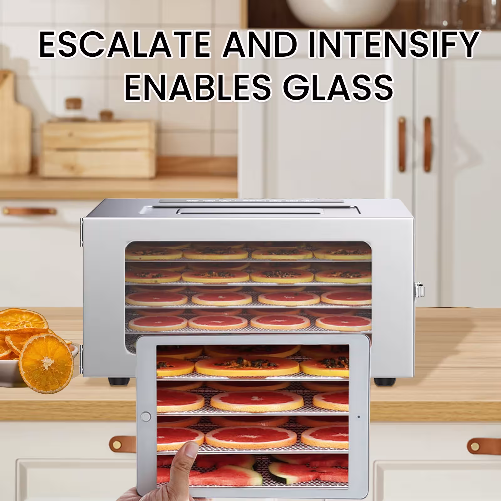 essiccatore alimentare con illuminazione LED