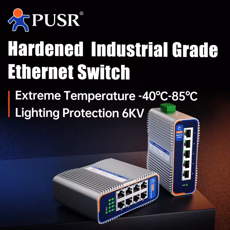 Diviseur Ethernet industriel PUSR avec 5/8 ports, 1000Mbps, IP40, 6KV, USR-ISG