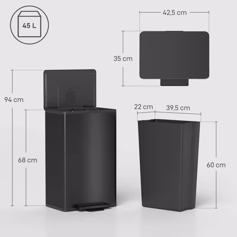 bin with pedal
