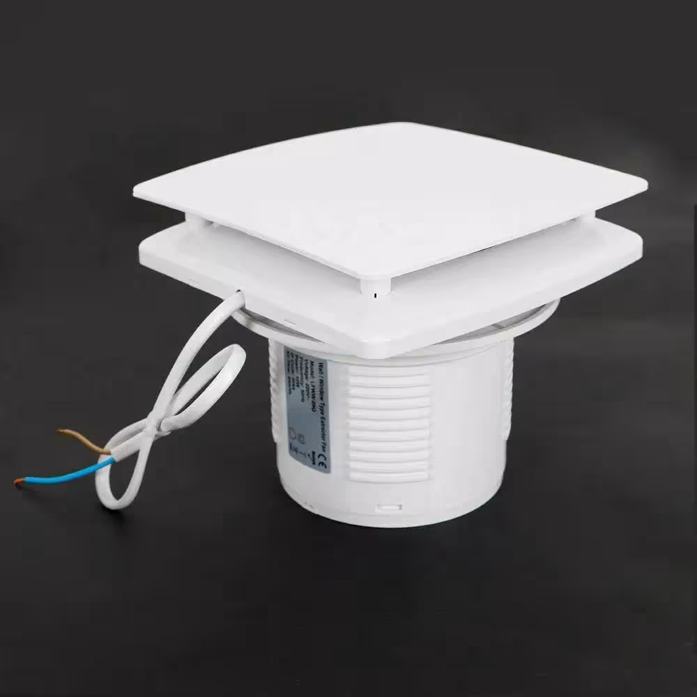 Įmontuojamas 100mm kanalo ištraukimo ventilatorius su vožtuvu, baltas, 100m³/h