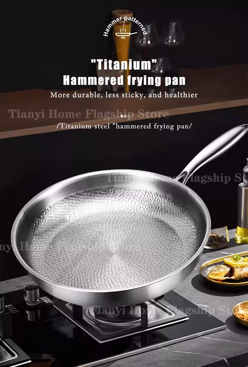 Titanium frying pan, without accessories