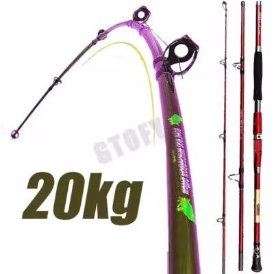 Portable Fishing Boat Rod  Lure Rod Ultralight Hard Carbon Fishing Rod 1.8 M 2.1 M 2.4 M Red Three-section New Fishing Pole 1