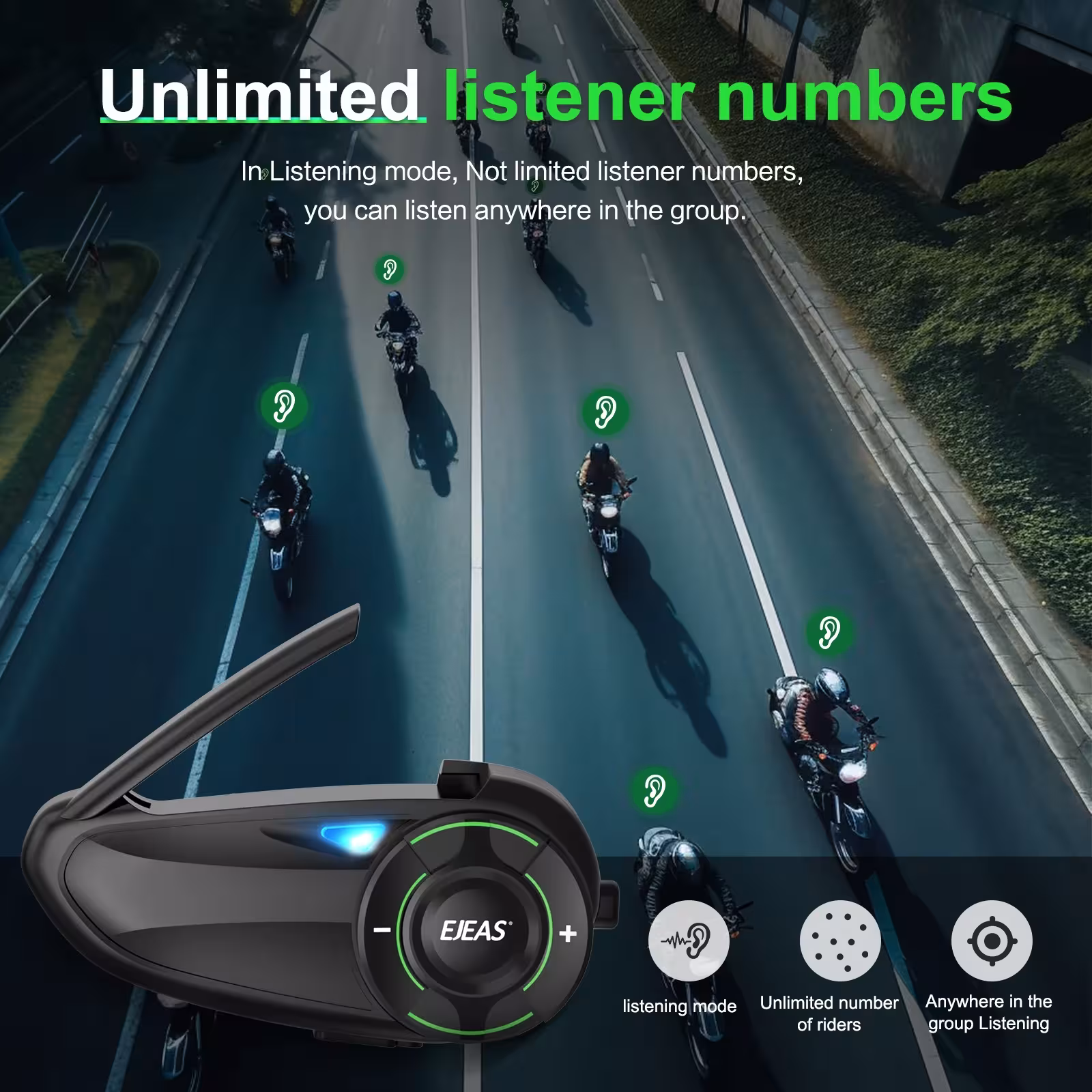 Interfono mesh per motocicletta